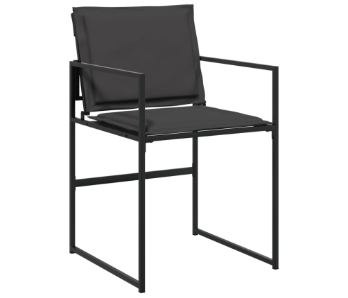 Juego de comedor de jardín 9 piezas con cojines textileno negro