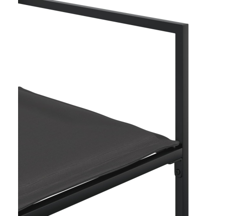 Juego de comedor de jardín 9 piezas con cojines textileno negro