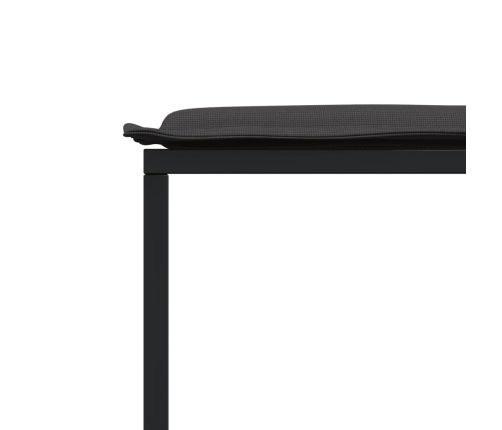 Juego de comedor de jardín 9 piezas con cojines textileno negro