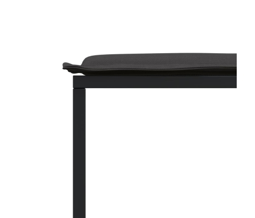 Juego de comedor de jardín 13 pzas con cojines textileno negro