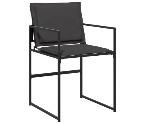Juego de comedor de jardín 17 pzas con cojines textileno negro