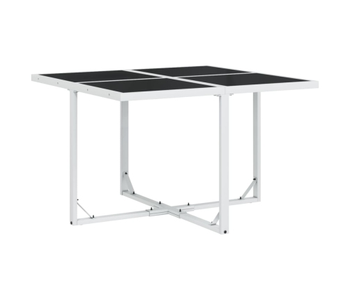 Juego de comedor de jardín 9 pzas con cojines textilene blanco