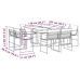 Juego de comedor de jardín 9 pzas con cojines textilene blanco