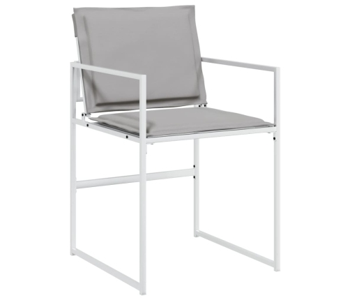 Juego de comedor de jardín 13 pzas con cojines textilene blanco