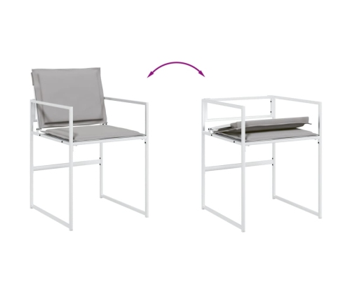 Juego de comedor de jardín 13 pzas con cojines textilene blanco