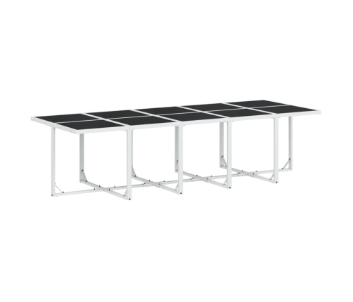 Juego de comedor de jardín 15 pzas con cojines textilene blanco