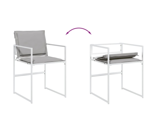 Juego de comedor de jardín 15 pzas con cojines textilene blanco