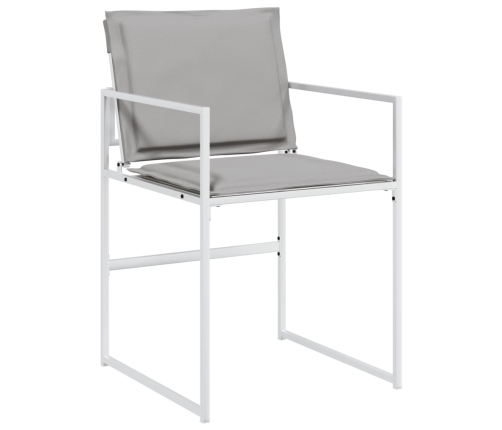 Juego de comedor de jardín 17 pzas con cojines textilene blanco