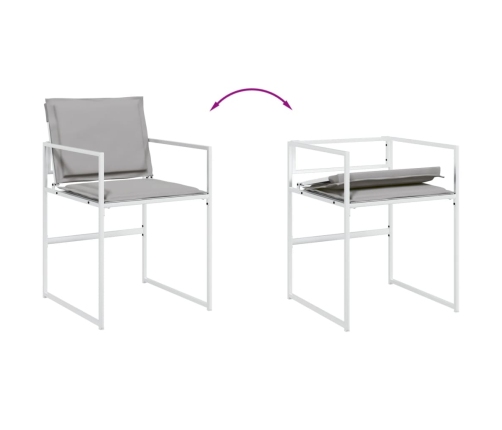 Juego de comedor de jardín 17 pzas con cojines textilene blanco