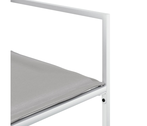 Juego de comedor de jardín 17 pzas con cojines textilene blanco