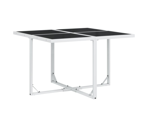 Juego de comedor de jardín 9 pzas con cojines textilene blanco