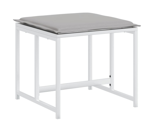 Juego de comedor de jardín 13 pzas con cojines textilene blanco