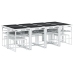 Juego de comedor de jardín 13 pzas con cojines textilene blanco