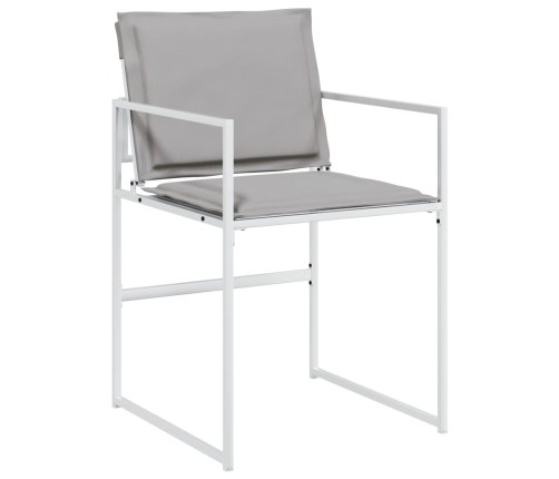 Juego de comedor de jardín 17 pzas con cojines textilene blanco