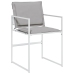 Juego de comedor de jardín 17 pzas con cojines textilene blanco