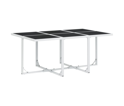 Juego de comedor de jardín 7 pzas con cojines textilene blanco