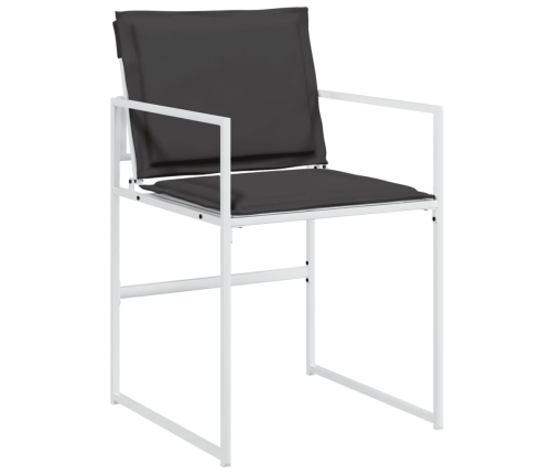 Juego de comedor de jardín 7 pzas con cojines textilene blanco