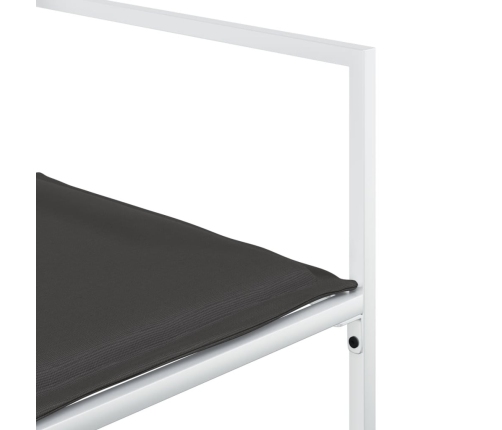 Juego de comedor de jardín 7 pzas con cojines textilene blanco