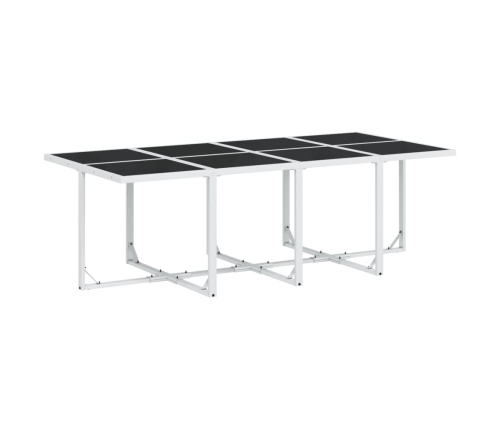Juego de comedor de jardín 9 pzas con cojines textilene blanco