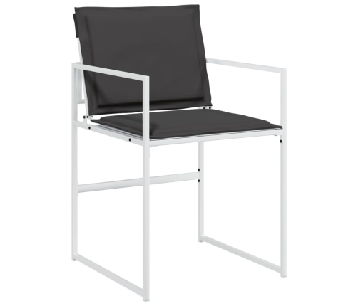 Juego de comedor de jardín 9 pzas con cojines textilene blanco