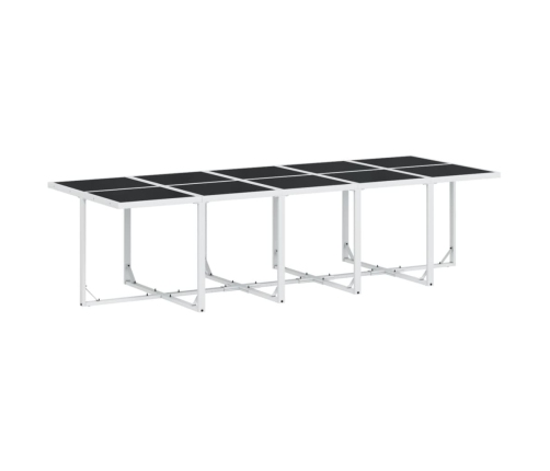 Juego de comedor de jardín 11 pzas con cojines textilene blanco