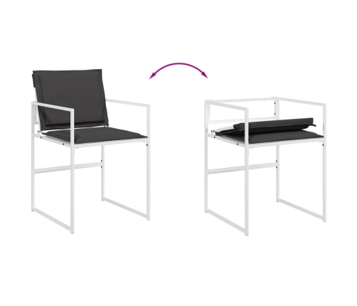 Juego de comedor de jardín 11 pzas con cojines textilene blanco