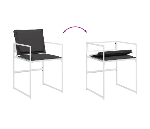 Juego de comedor de jardín 11 pzas con cojines textilene blanco