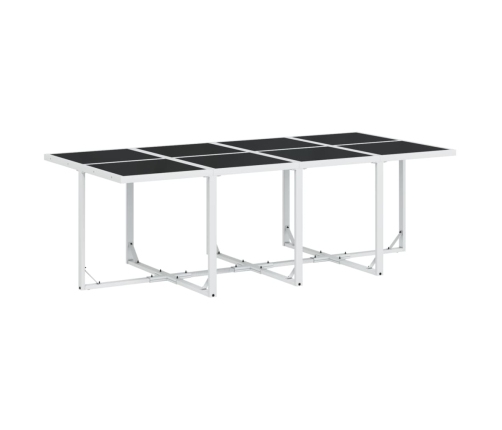 Juego de comedor de jardín 13 pzas con cojines textilene blanco