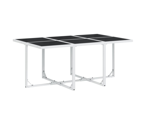 Juego de comedor de jardín 11 pzas con cojines textilene blanco