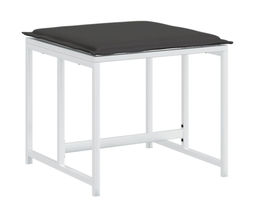 Juego de comedor de jardín 11 pzas con cojines textilene blanco