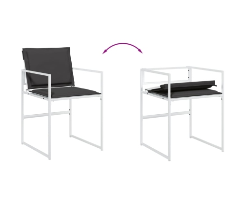 Juego de comedor de jardín 11 pzas con cojines textilene blanco