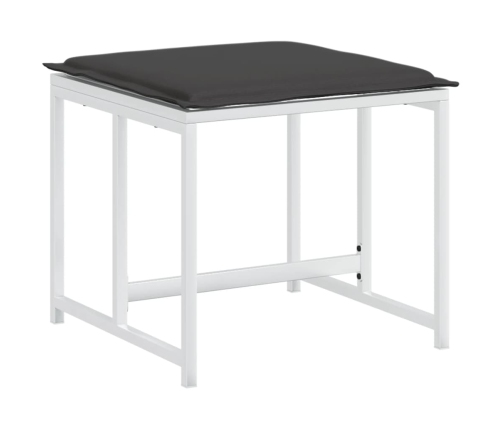 Juego de comedor de jardín 15 pzas con cojines textilene blanco