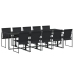Juego de comedor de jardín 11 piezas textileno negro