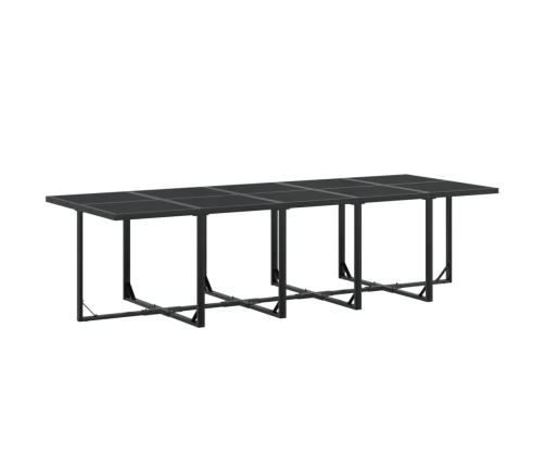 Juego de comedor de jardín 11 piezas textileno negro