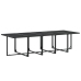 Juego de comedor de jardín 11 piezas textileno negro