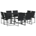 Juego de comedor para jardín 9 piezas textilene negro