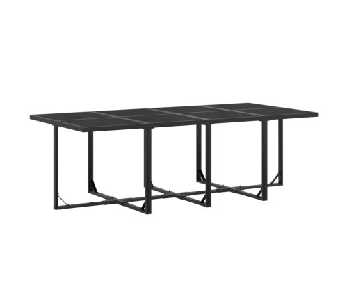 Juego de comedor de jardín 13 piezas textileno negro