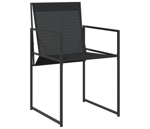Juego de comedor de jardín 13 piezas textileno negro