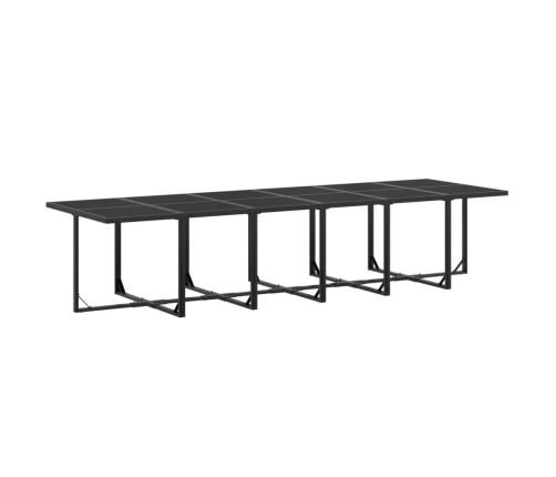 Juego de comedor de jardín 17 piezas textileno negro