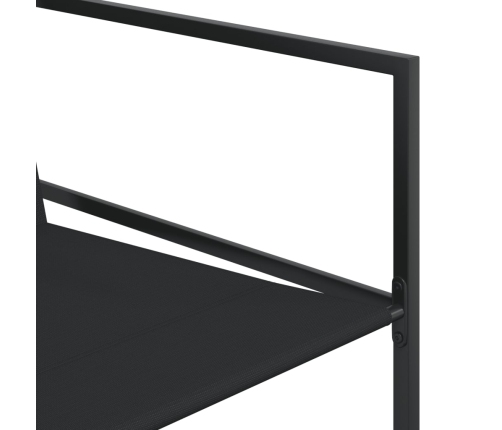Juego de comedor de jardín 17 piezas textileno negro