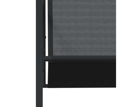 Juego de comedor de jardín 17 piezas textileno negro