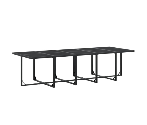 Juego de comedor de jardín 15 piezas textileno negro