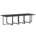 Juego de comedor de jardín 15 piezas textileno negro