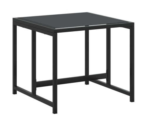 Juego de comedor de jardín 15 piezas textileno negro