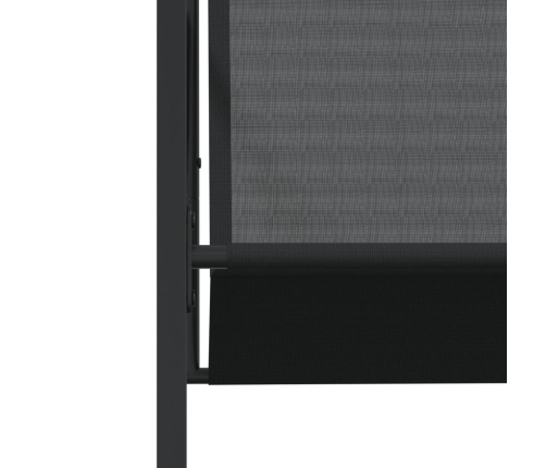 Juego de comedor de jardín 15 piezas textileno negro