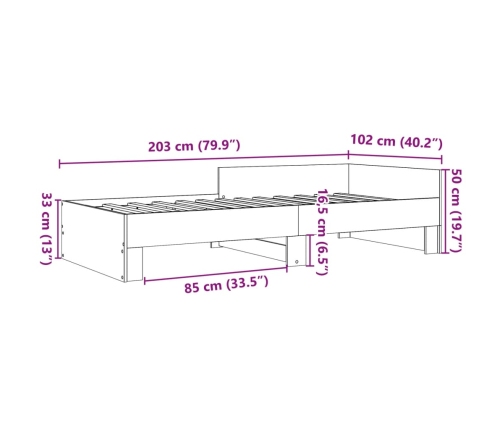 Estructura de cama madera de ingeniería blanca 100x200 cm