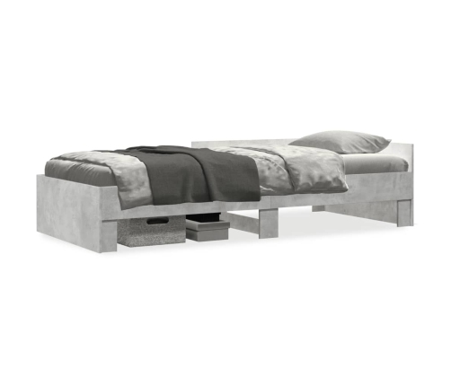 Estructura de cama madera de ingeniería gris hormigón 100x200cm