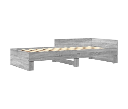 vidaXL Estructura de cama madera de ingeniería gris Sonoma 100x200 cm