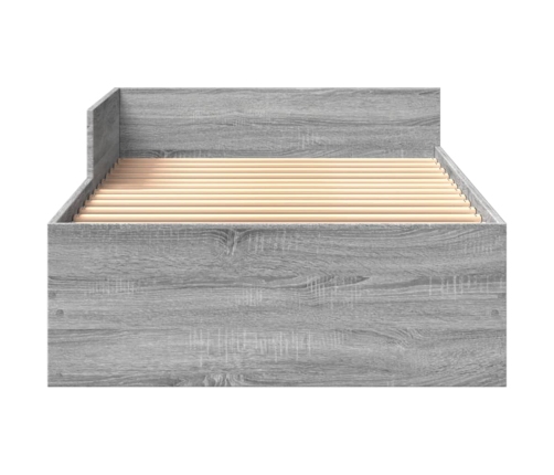 vidaXL Estructura de cama madera de ingeniería gris Sonoma 100x200 cm