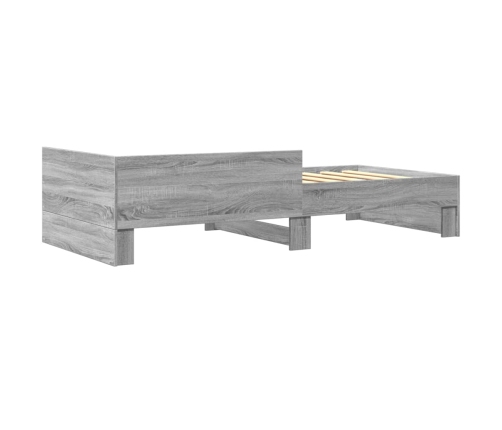 vidaXL Estructura de cama madera de ingeniería gris Sonoma 100x200 cm